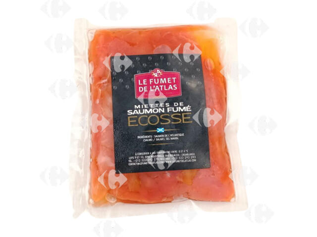 Miettes de Saumon Fumé Ecosse le Fumet de l'Atlas 100g.