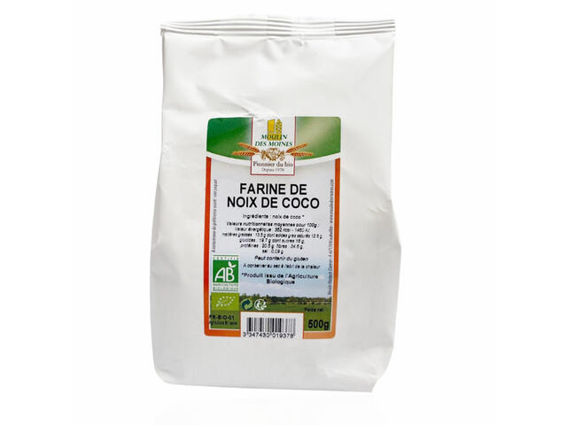 Farine de Coco Bio Moulin Des Moines 500g.