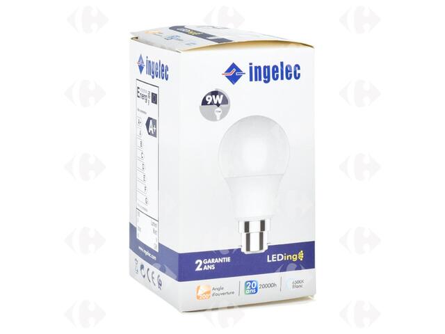 Lampe Led Baïonnette Blanche A60 09W B22