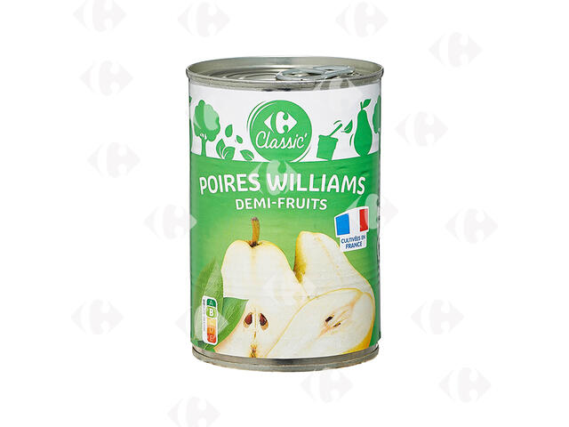 Conserve de Poires Williams Demi-Fruits Carrefour 412g