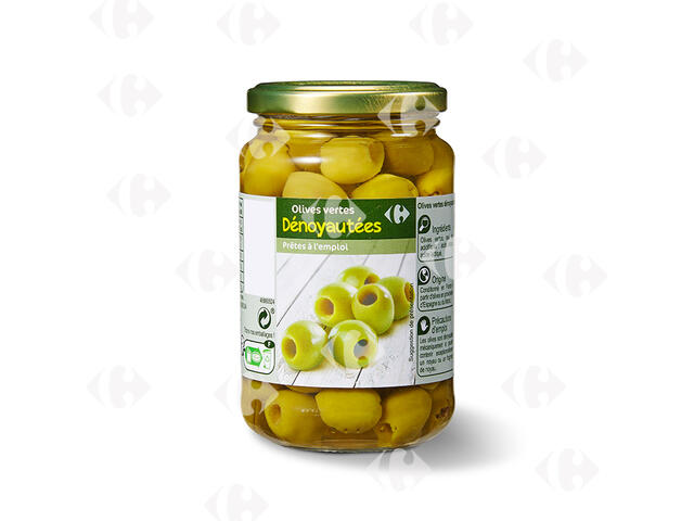 Olives Vertes Dénoyautées Carrefour 37cl