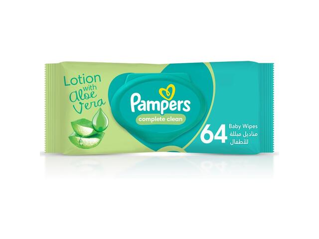 Lingettes Bébé Complete Clean Pampers 64 unités.