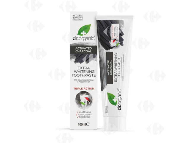 Dentifrice au Charbon Actif Bio Dr.Organic 100ml.