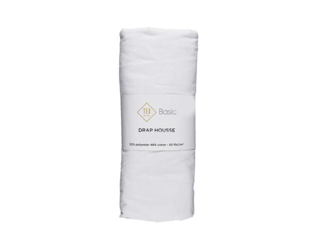 Drap Housse Blanc Tex Home 140x200cm.