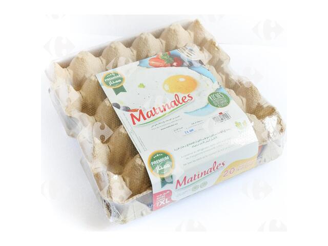 Œufs Gros Calibre Matinales 20 unités.
