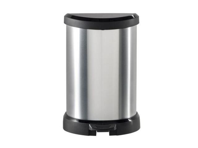 Poubelle à Pédale Deco Argenté Curver 15L