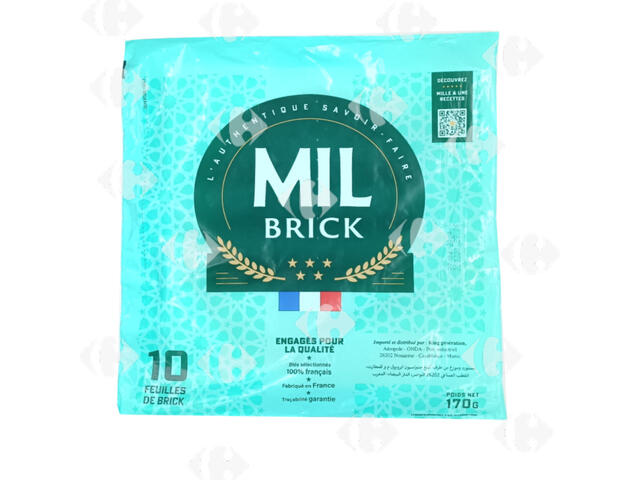 Feuille de Brick Mil Brick 170g 10 unités.