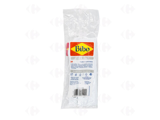 Fourchettes en Plastique Blanc Bibo - 20 pièces.