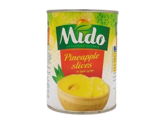 Conserve d'Ananas en Tranches au Sirop Mido 565g