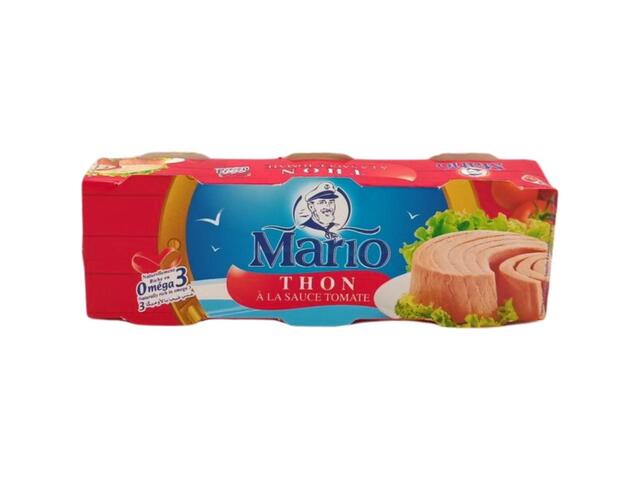 Conserves de Thon à la Sauce Tomate Mario 3 unités de 80g.