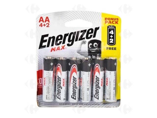 Piles AA Max Energizer 6 unités.