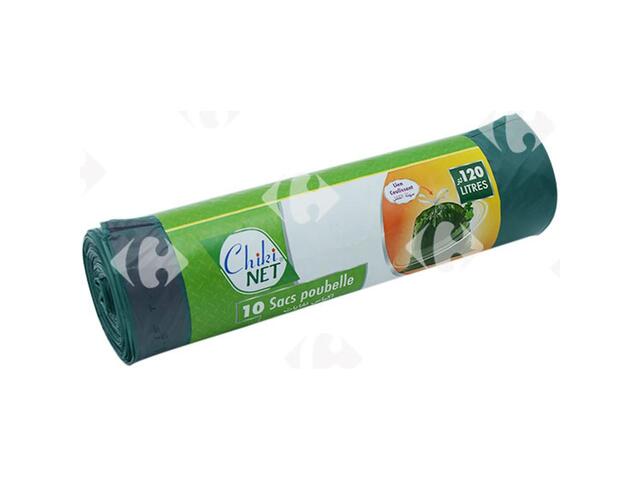 Sac Poubelle Lien Coulissant 120L Chikinet 10 unités