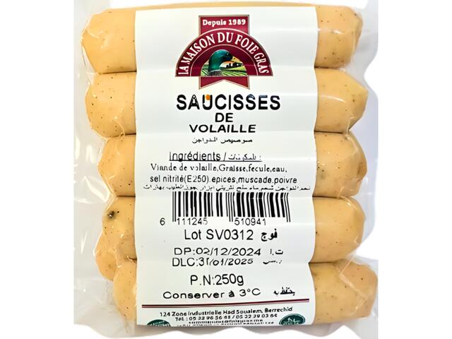 Saucisses Cocktail Volaille - Charcuterie - La Maison du Foie Gras 250g.