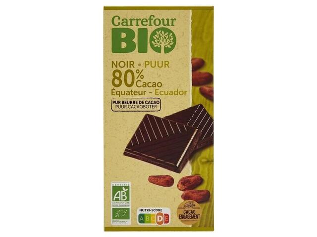 Tablette Chocolat Noir Équateur Carrefour Bio 100g