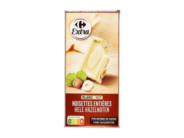 Tablette Chocolat Blanc Noisette Carrefour Extra 200g