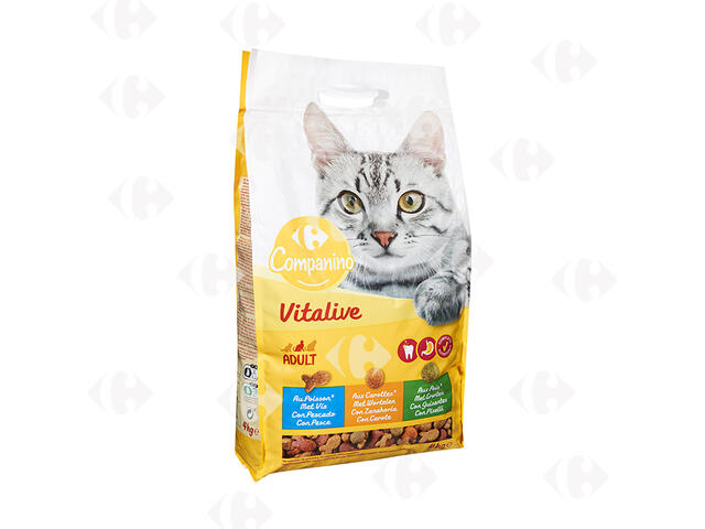 Croquettes au Thon, Saumon et Légumes pour Chats Adultes Carrefour 4kg