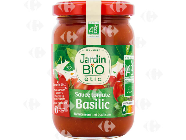 Sauce Tomate Basilic en Verre Bio Jardin Bio 200g.