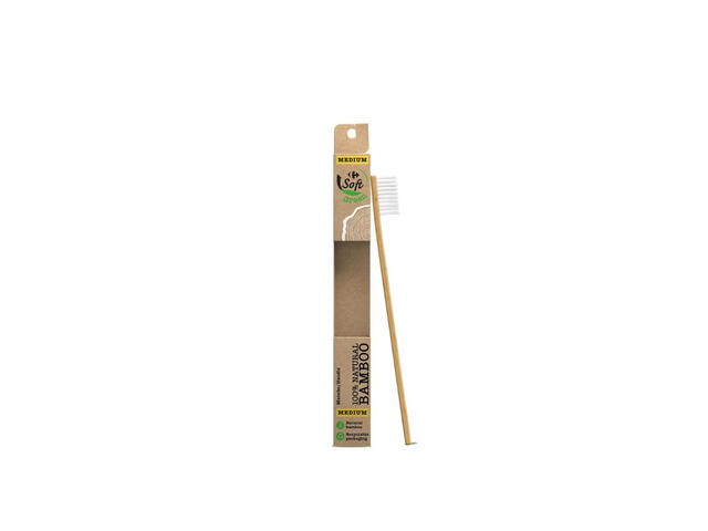 Brosse à Dents Medium Bamboo Naturel Carrefour Soft 1 unité