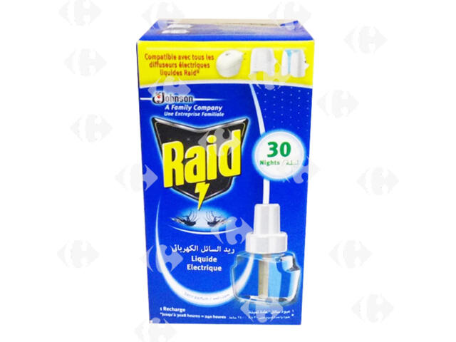 Recharge Liquide pour Insecticide Raid 30 nuits.