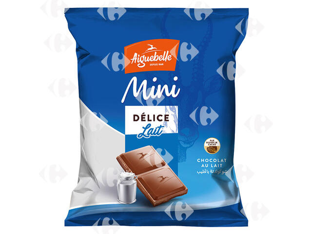 Sachet Mini Carrés Chocolat Lait Délice Aiguebelle 100g