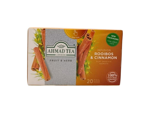 Thé Aromatisé en Sachets Rooibos Et Cannelle Ahmad Tea 20 unités