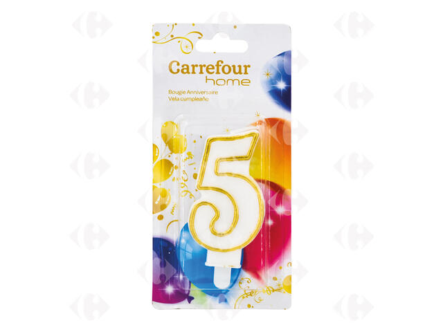 Bougie d'Anniversaire Chiffre 5 Carrefour Home 1 unité