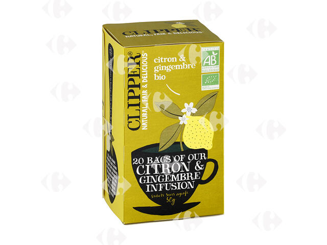 Infusion en Sachets Citron Gingembre Bio Clipper 20x50g