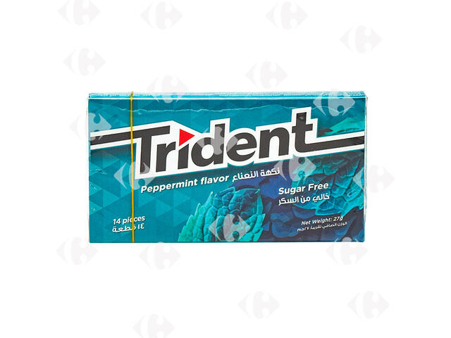 Chewing-Gum Menthe Poivrée sans Sucres Trident 14 unités