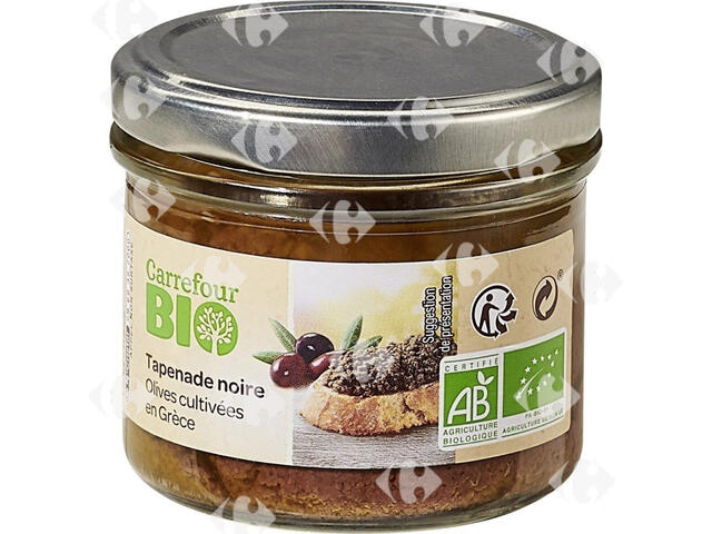 Tapenade Bio noire Carrefour Bio 100g.