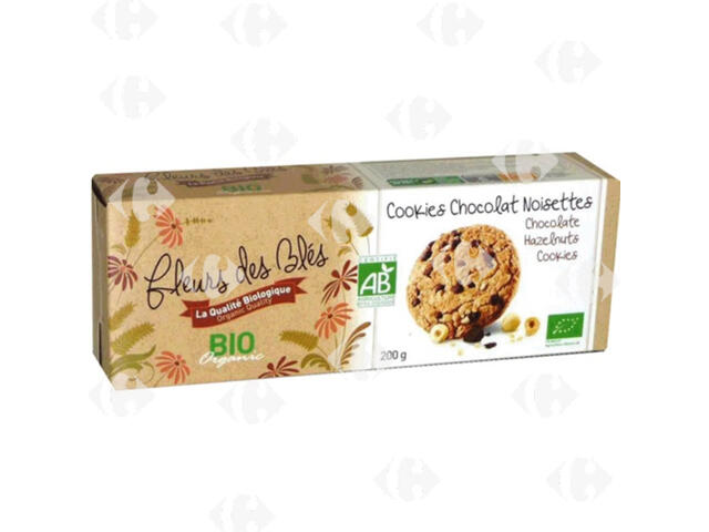 Cookies Pépites de Chocolat et Noisette Fleurs des Blés 200g