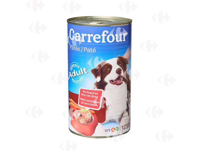 Pâtée pour Chien au Bœuf et aux Carottes Carrefour 1,23kg