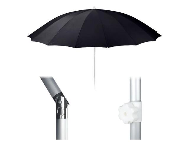 Parasol Noir en Polyster et Aluminium 240x240x225cm