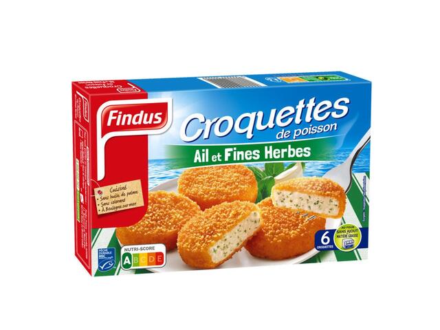 Poisson Pané Croquettes Ail et Fines Herbes Findus 300g 6 pièces