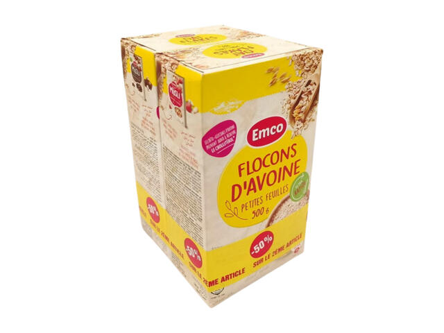 Lot de Flocons d'Avoine Petites Feuilles Emco 500g 2 unités (2ème à -50%).