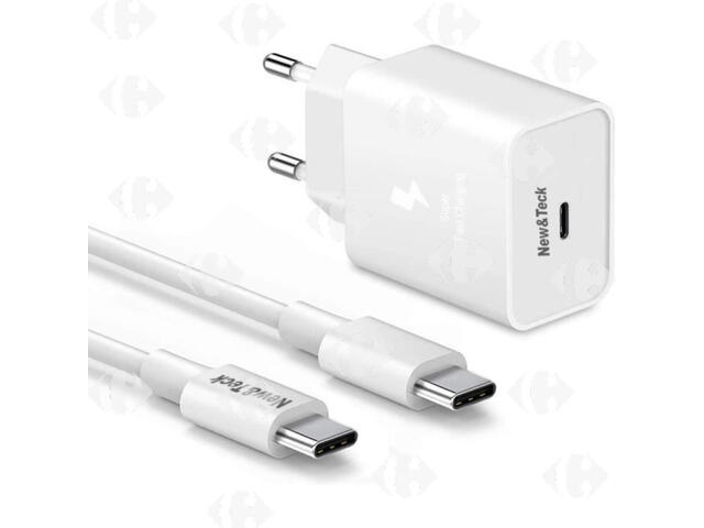 Chargeur Secteur Type-C avec Câble Blanc Samsung 15W