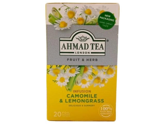 Thé Aromatisé en Sachets Camomille et Citronelle Ahmad Tea 20 unités.