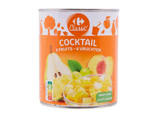 Conserve Fruit au Sirop Cocktail 4 Fruits Carrefour 500g