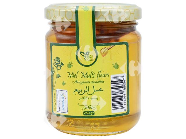 Miel Multifleurs Grains De Pollen Aslal Souss 250g