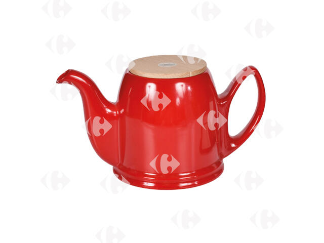 Théière en Porcelaine avec Couvercle en Rouge et Aubergine 1400ml