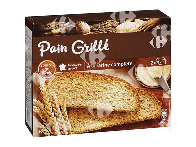 Pains Grillés à la Farine Complète Carrefour 500g