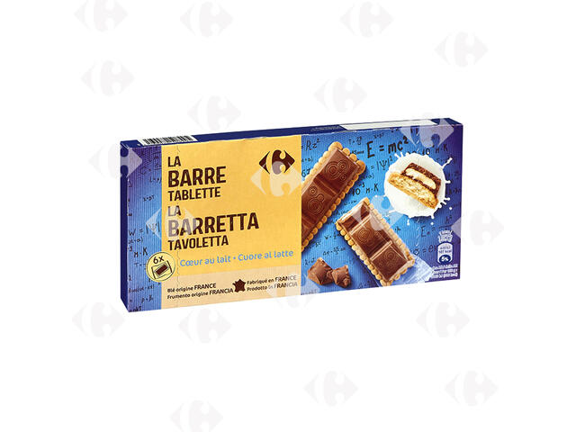 Barres Fourrées Cœur au Lait Carrefour 125g