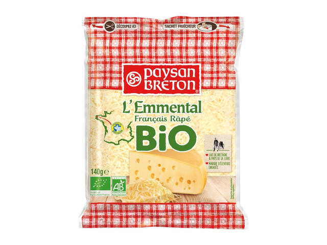 Fromage Emmental Râpé Bio Paysan Breton 140g