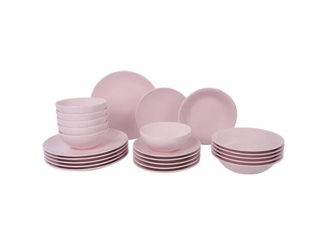 Service à Vaisselle en Porcelaine Rose 24 pièces