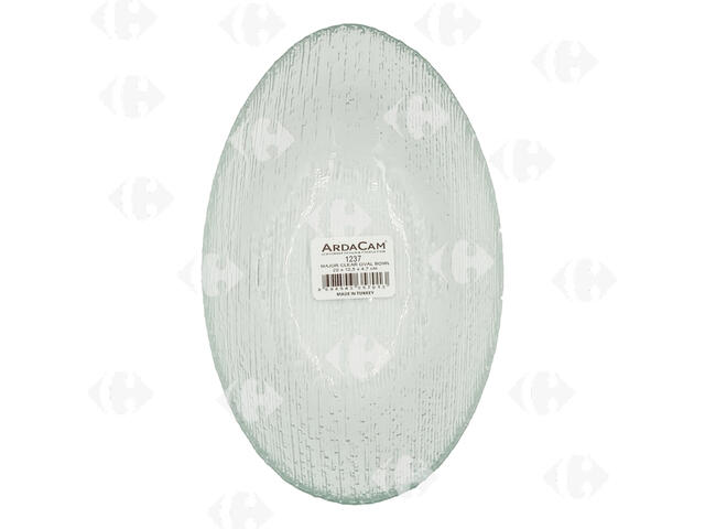 Ravier Ovale en Verre Grav Ardacam 20x12,5x4,7cm.