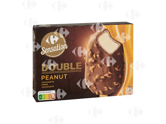 Bâtonnets Glace Double Cacahuète Carrefour 4x284g.