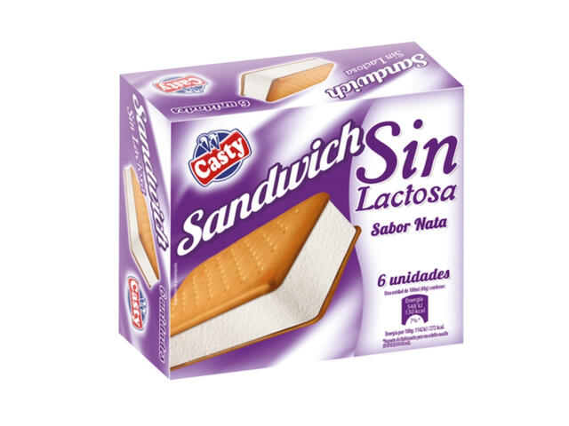 Pack Glace Sandwich Crème Sans Lactose Casty 6 unités 100ml