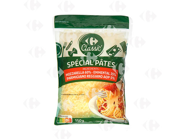 Fromage Râpé spécial Pâtes Carrefour 150g