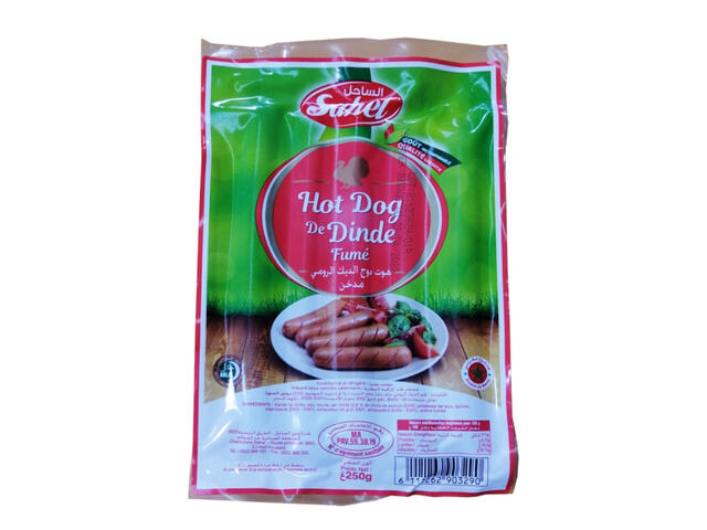 Hot Dog Dinde Fumée Sahel 250g.