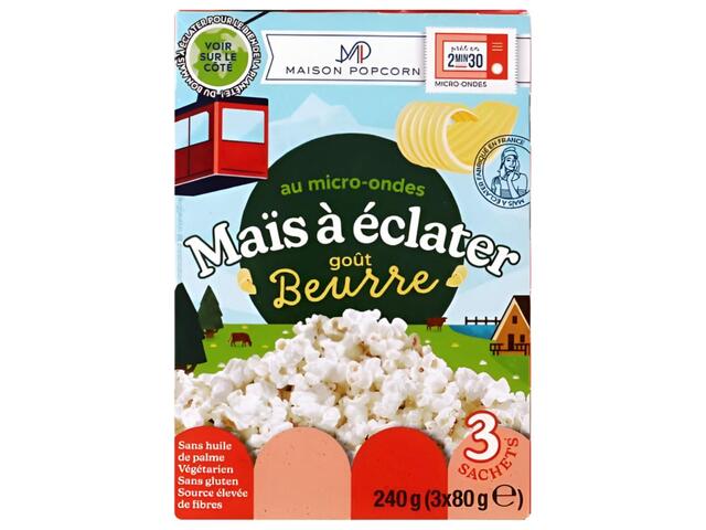 Pack Pop corn Beurre Maison Popcorn 240g (3x80g)