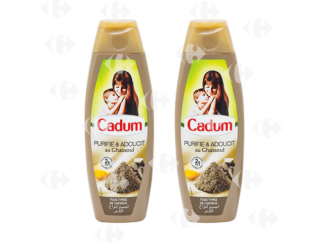 Pack De 2 Shampoings Cadum Ghassoul 190ml + Shampoing Cadum 190ml Gratuit